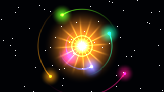 Orbits — a Phosphor music visualizer scene for Mac reacting to audio